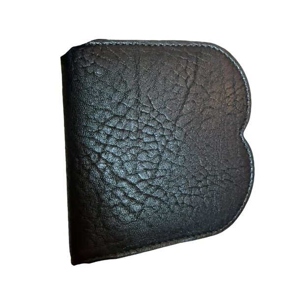 Burberry B-shaped Unisex Chess Black Leather Card Holder
